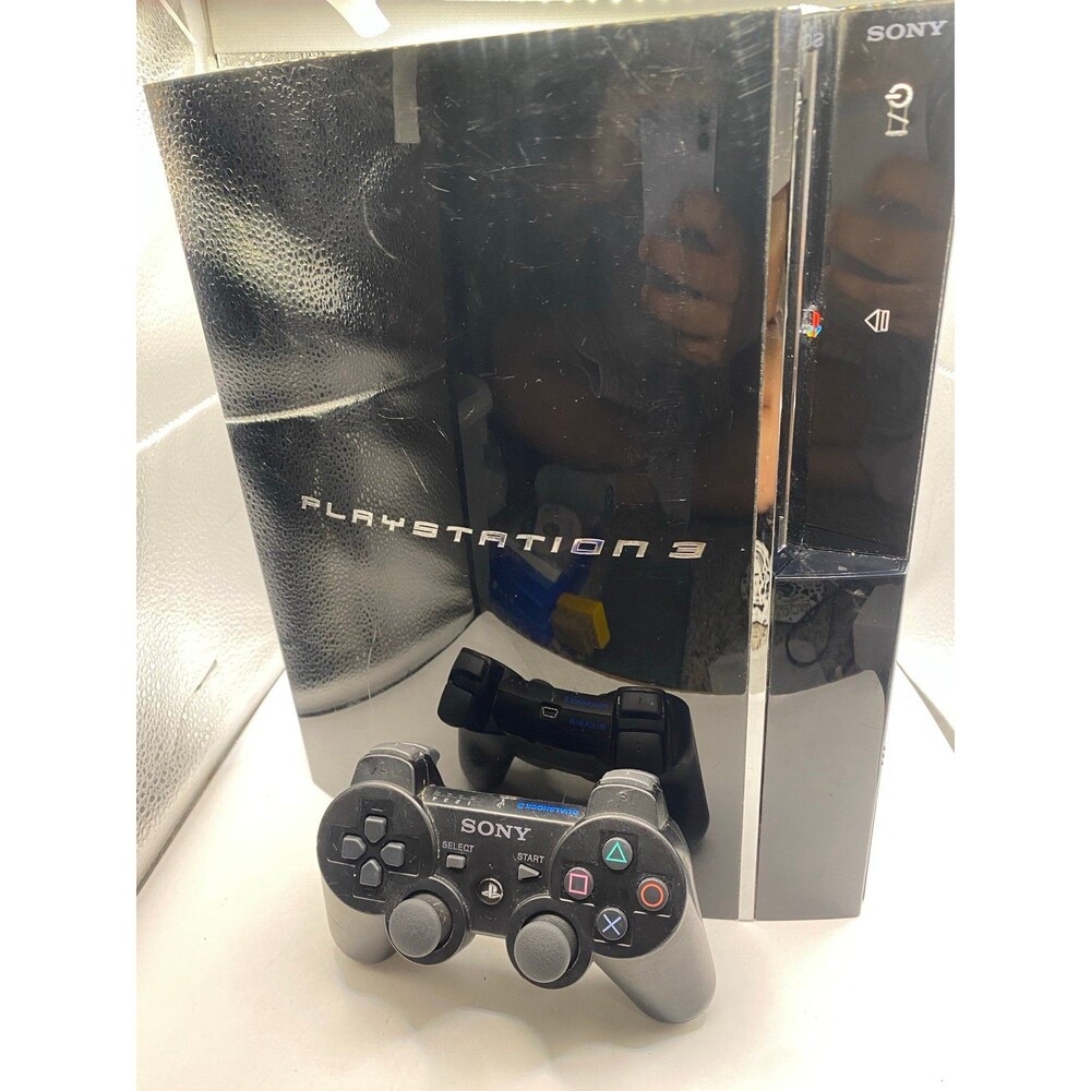 Sony PlayStation PS3 CECHA01 60GB Backwards Compatible Wires & Controller Tested